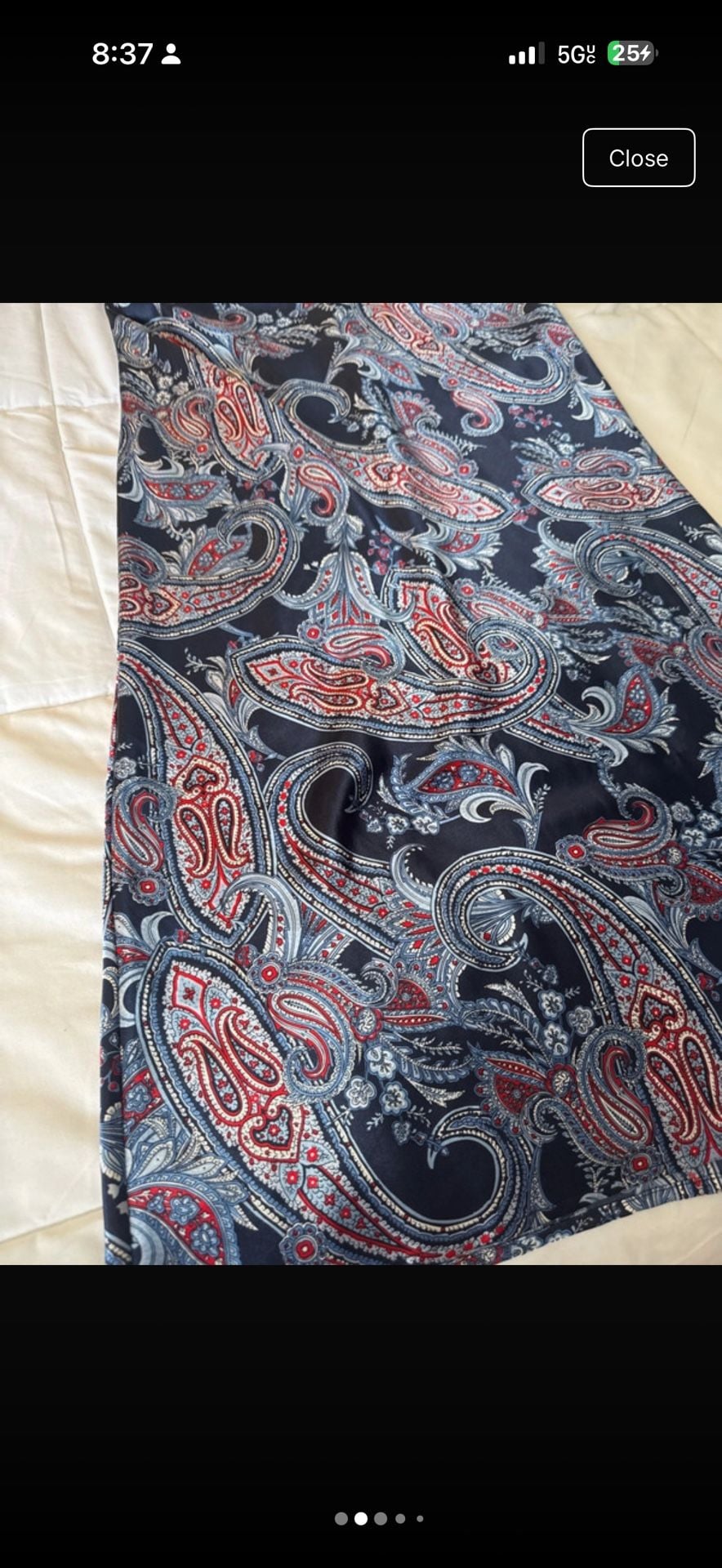 Emma & Michele Slip Dress Size M Blue Red Paisley Cowl Neck 6