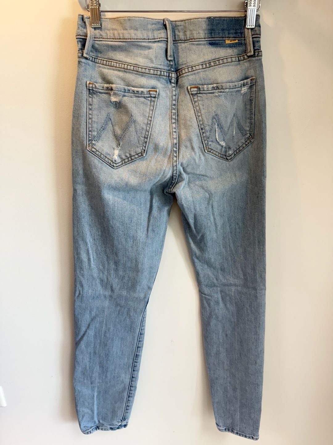 MOTHER Denim Jeans Light Wash Distressed 9