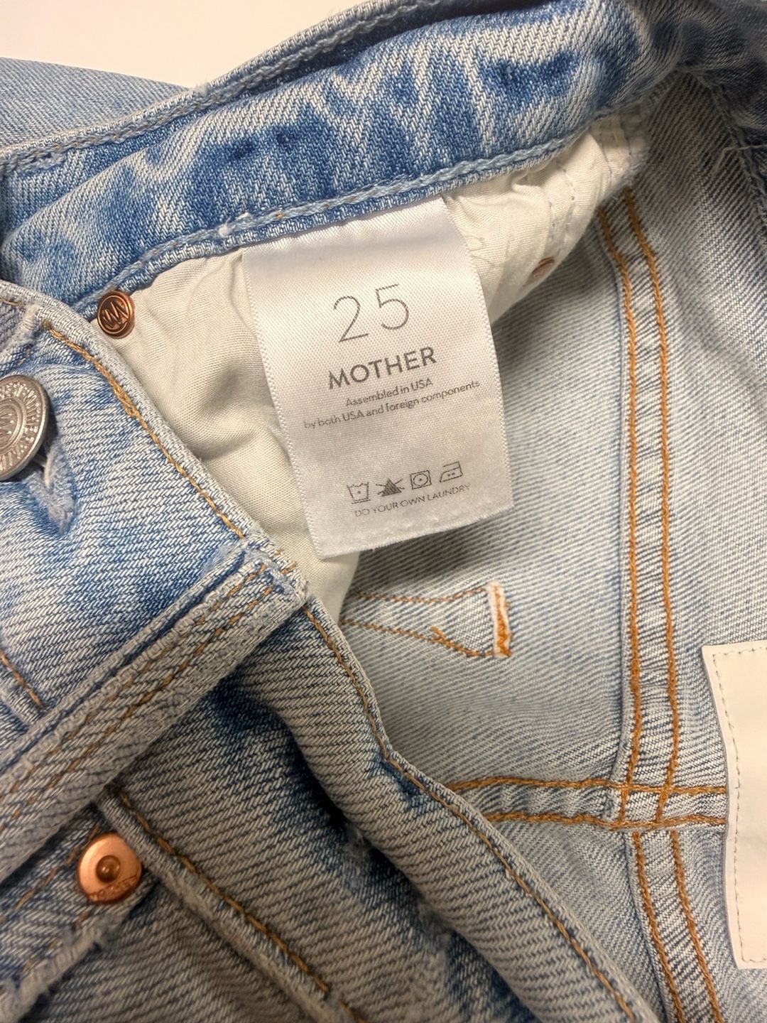 MOTHER Denim Jeans Light Wash Distressed 11