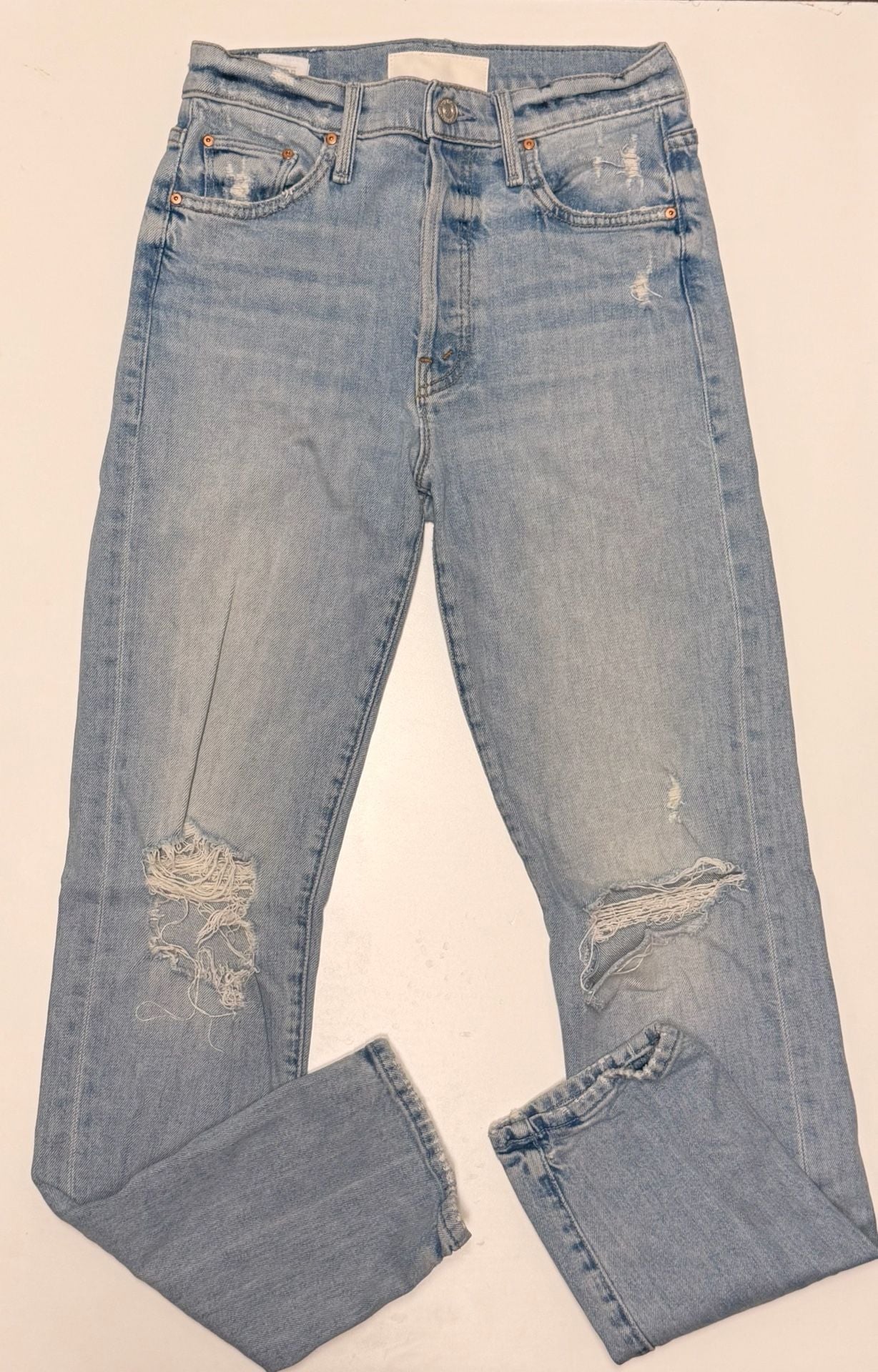 MOTHER Denim Jeans Light Wash Distressed 14