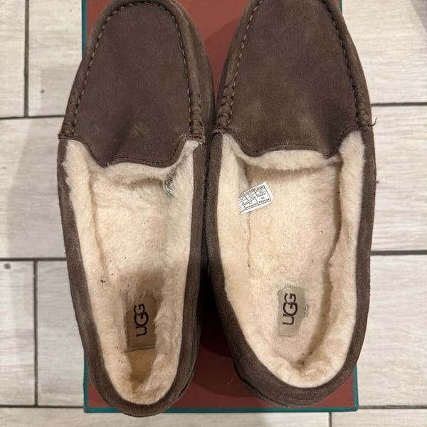UGG Ansley Slipper Size 10 Espresso Brown Suede Shearling