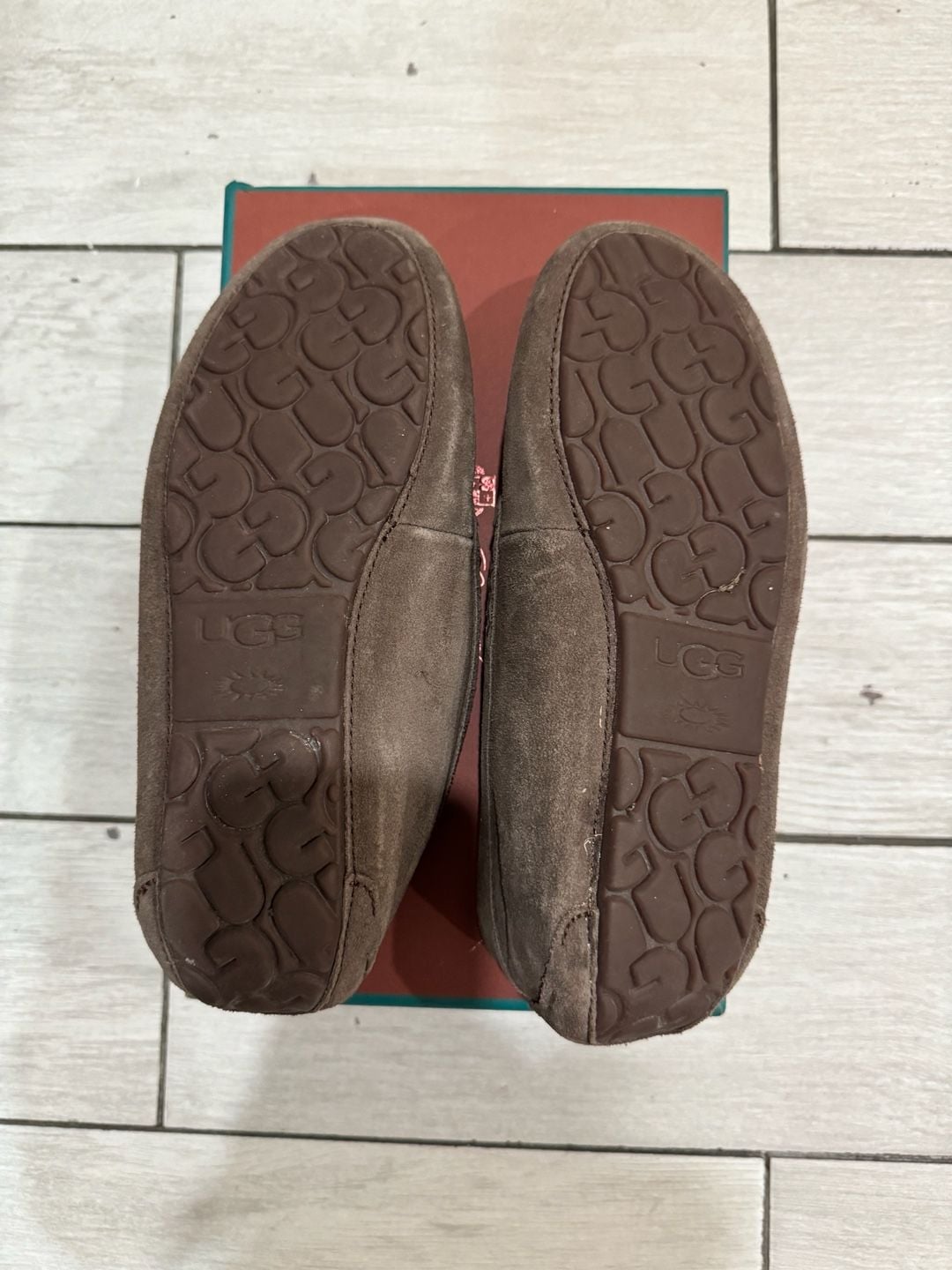 UGG Ansley Slipper Size 10 Espresso Brown Suede Shearling 5