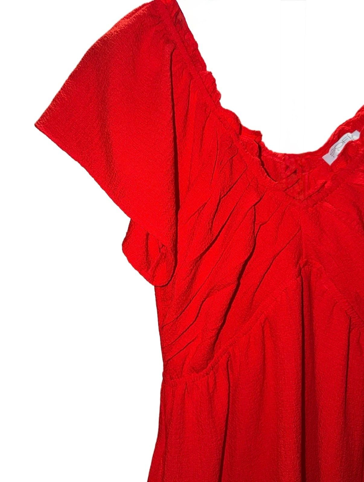 Sofia Jeans by Sofia Vergara V-Neck Flutter Sleeve Dress – Medium 7