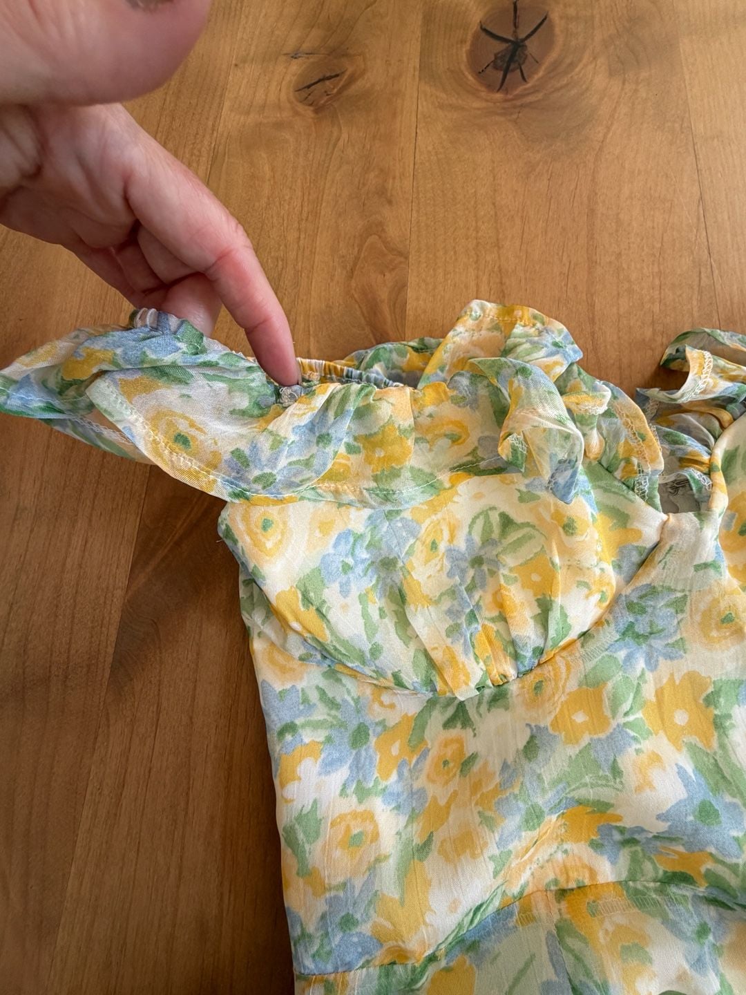 Mika & Gala Floral Dress Size 8 Off Shoulder Ruffle Mini 7