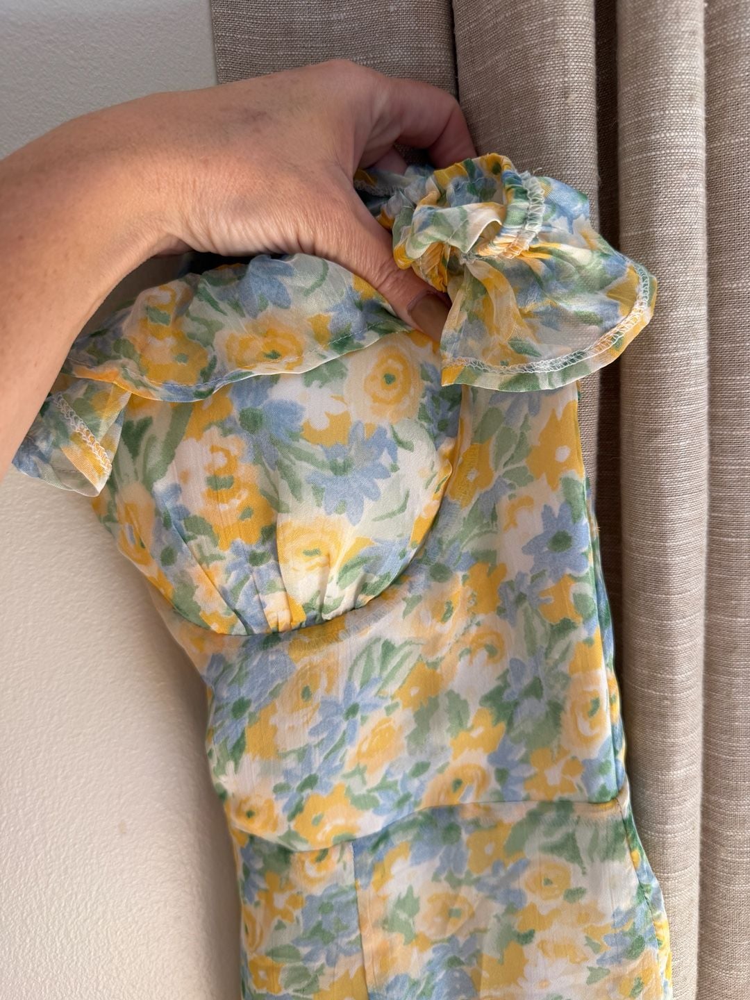 Mika & Gala Floral Dress Size 8 Off Shoulder Ruffle Mini 13