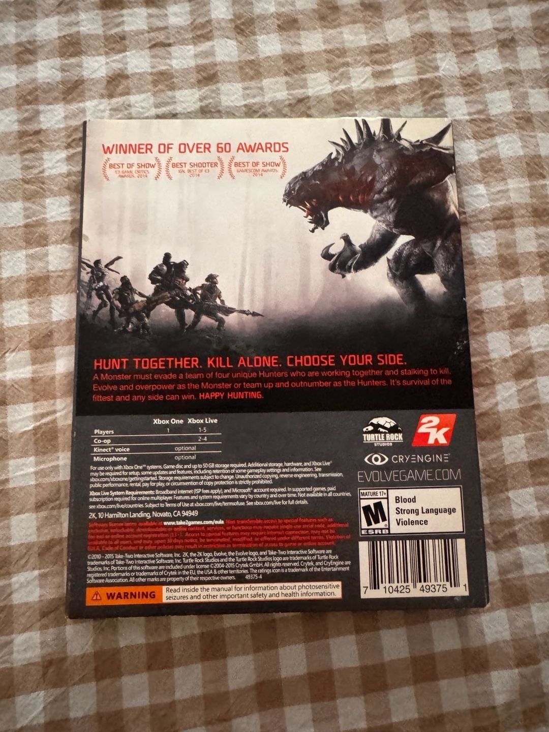2K Evolve Xbox One Video Game Complete 2
