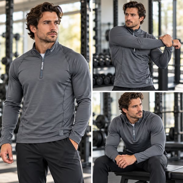Nike Pro Hyperwarm Men’s XL Gray Fitted 1/4 Zip Thermal Training Top
