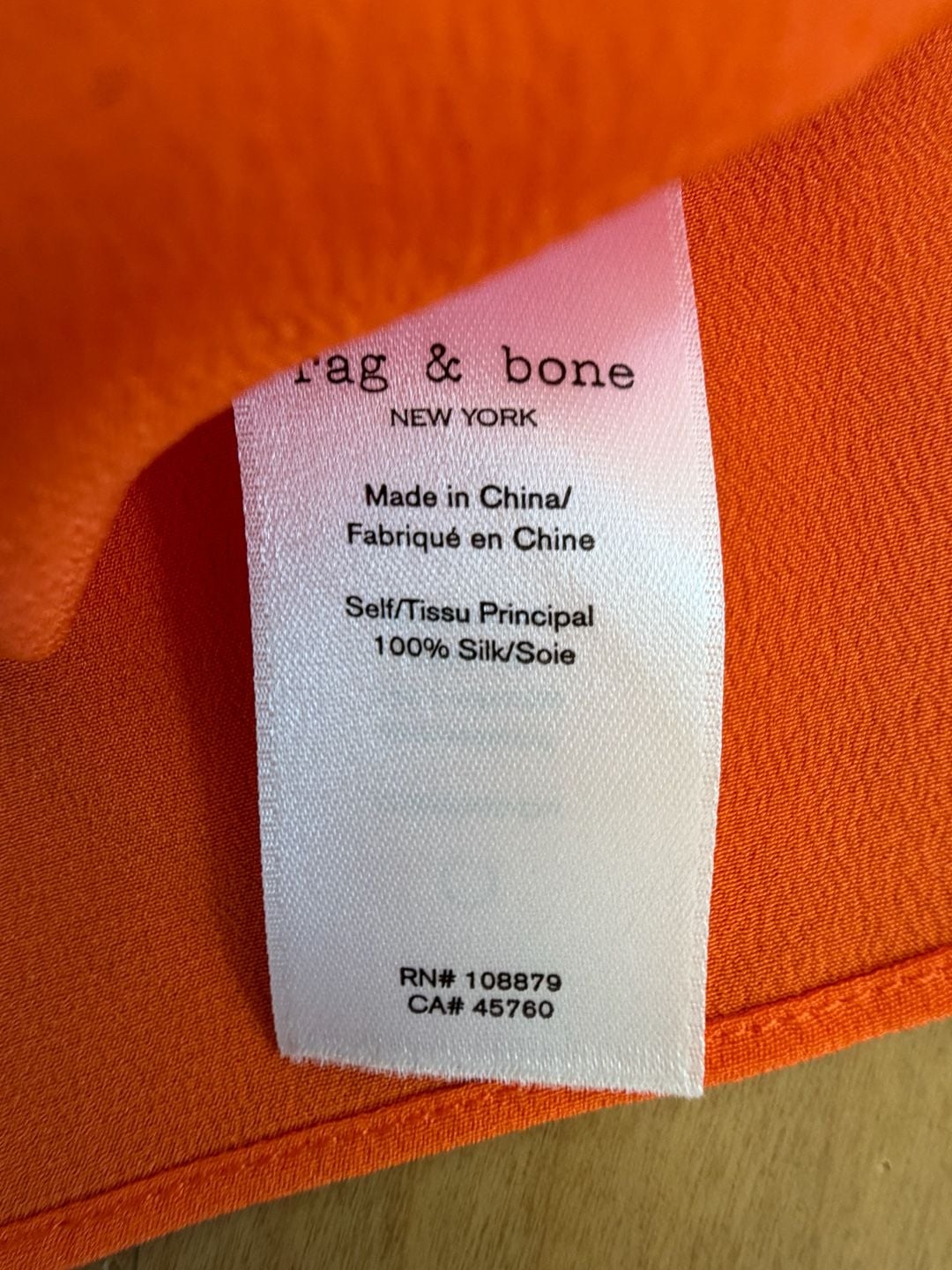 Rag & Bone Astrid Silk Camisole Size M Orange V-Neck Cami 7