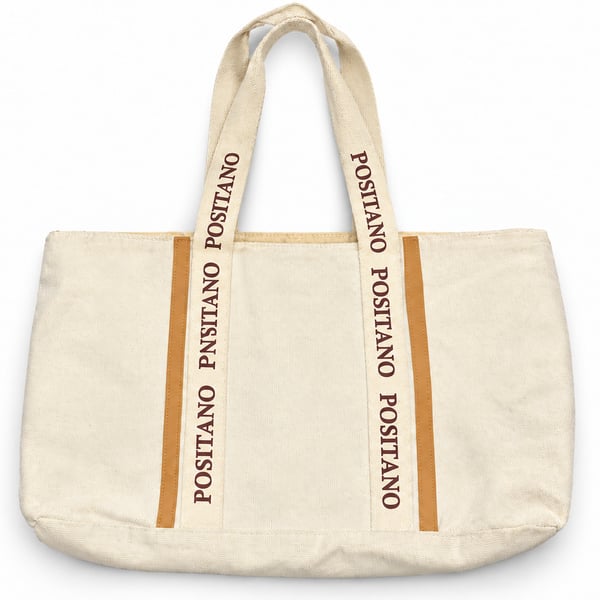 Positano Tote Bag Beige Canvas