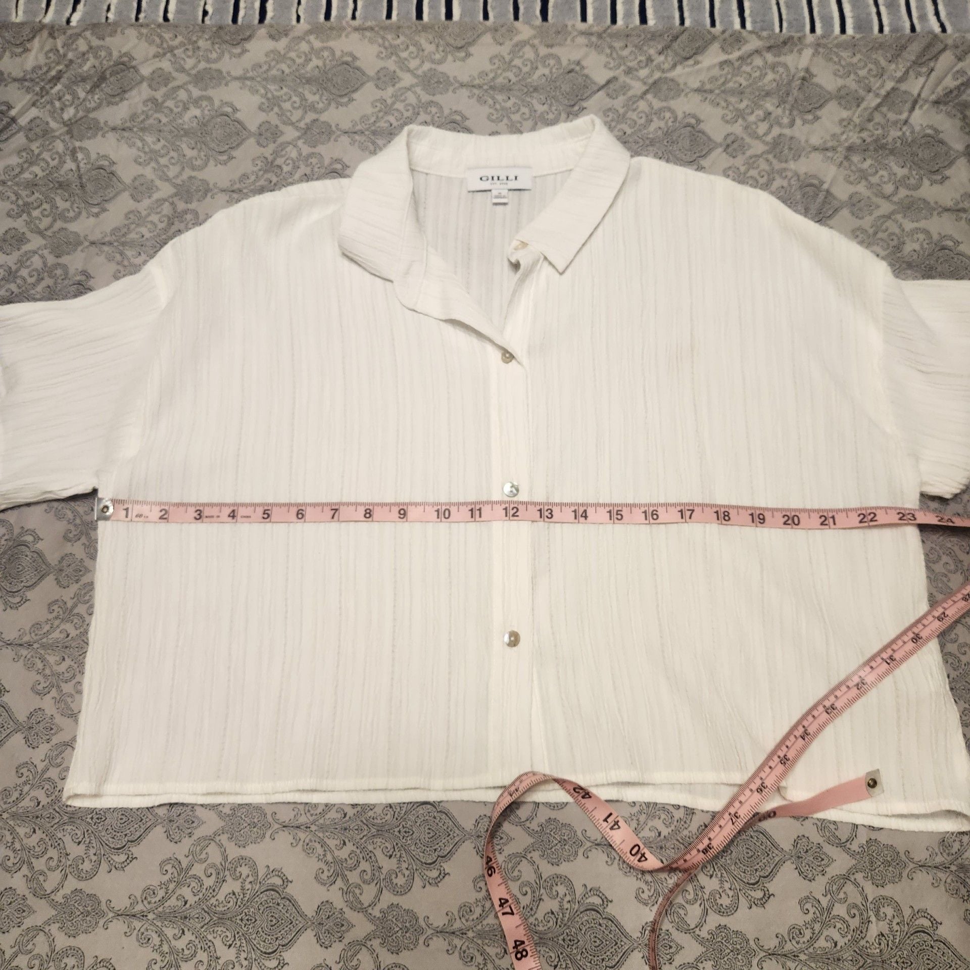 Gilli Button-Down Shirt Size M White 8