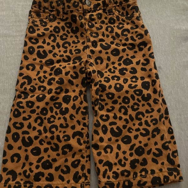Cat & Jack Wide Leg Pants Size 18M Leopard Print