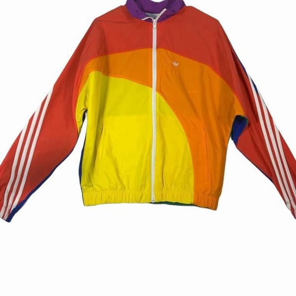 Adidas Original Pride Rainbow Off-Center Jacket Wind Breaker GD0955 Size XL