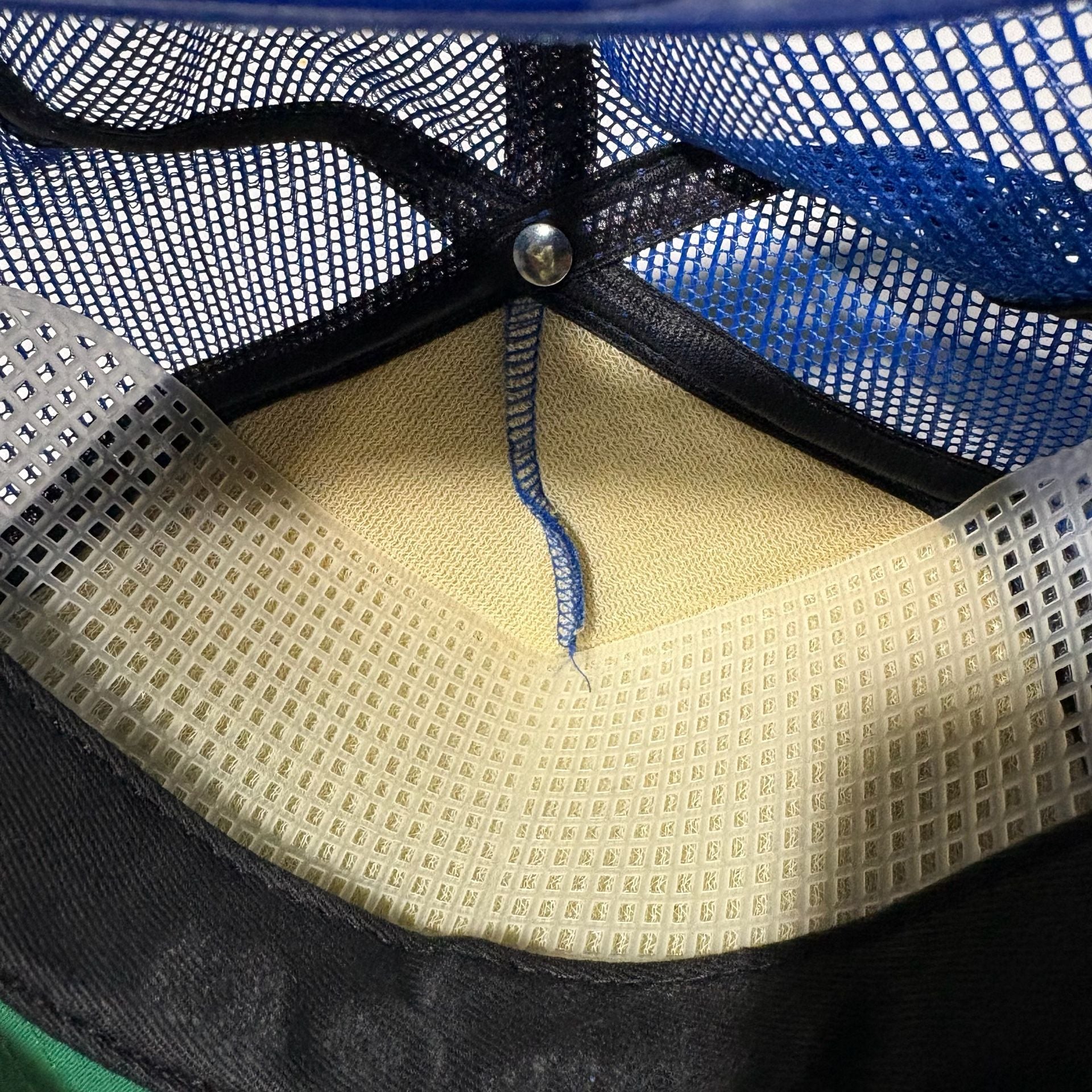 Vtg 80s Voyager Blank Trucker Hat Royal Blue Mesh Snapback Made in USA Union
 8
