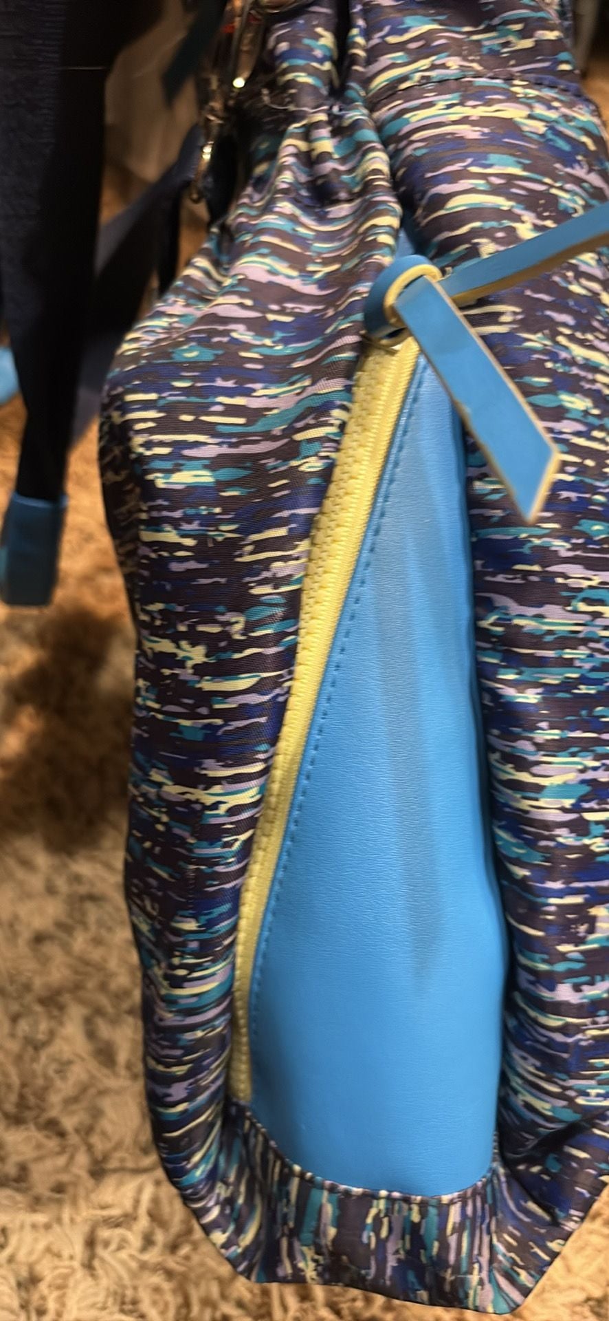Tek Gear Tote Bag Blue Multi Abstract Print Convertible Shoulder Crossbody 4
