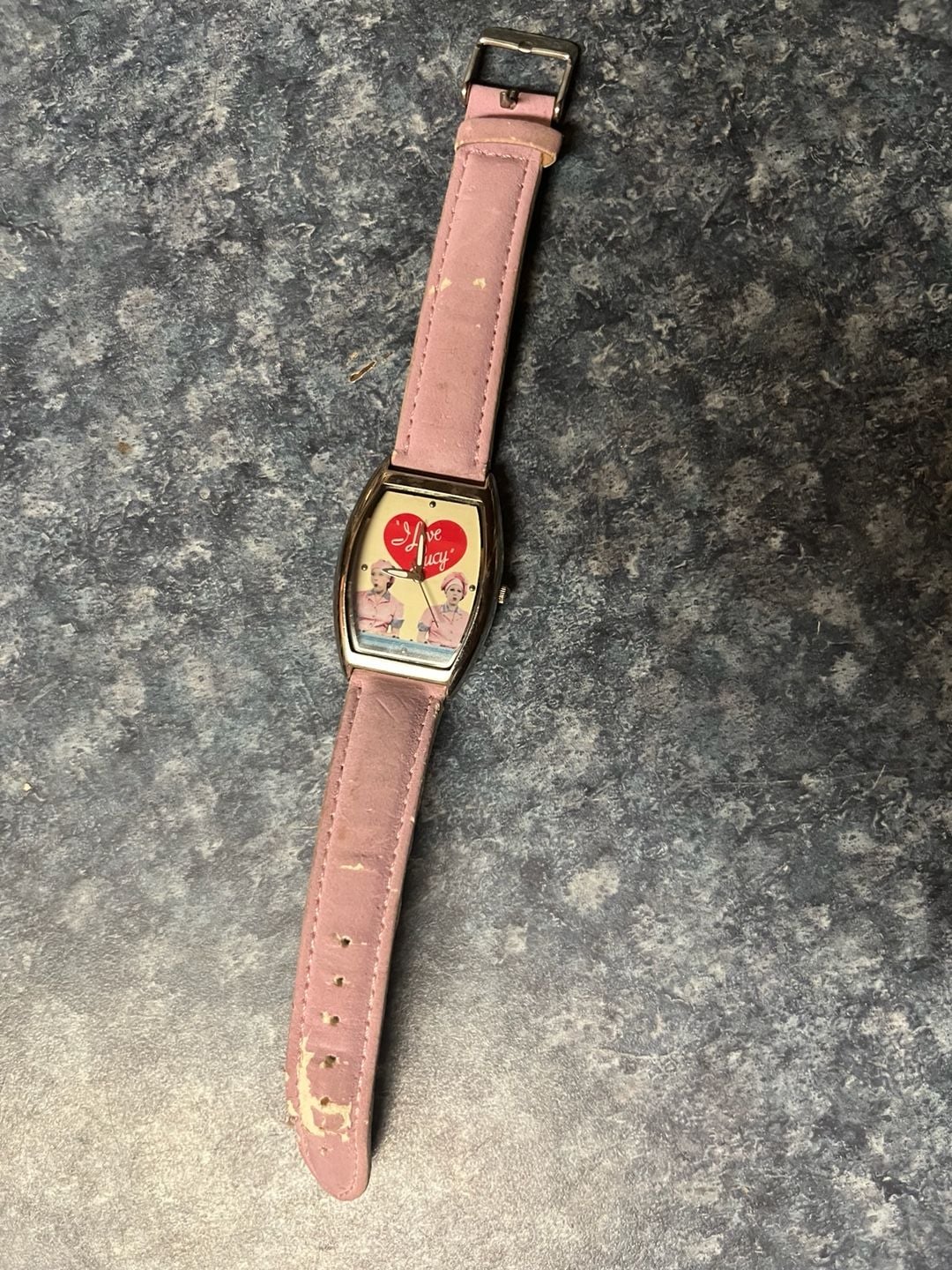 I Love Lucy Chocolate Factory Vintage Pink Leather Watch 2