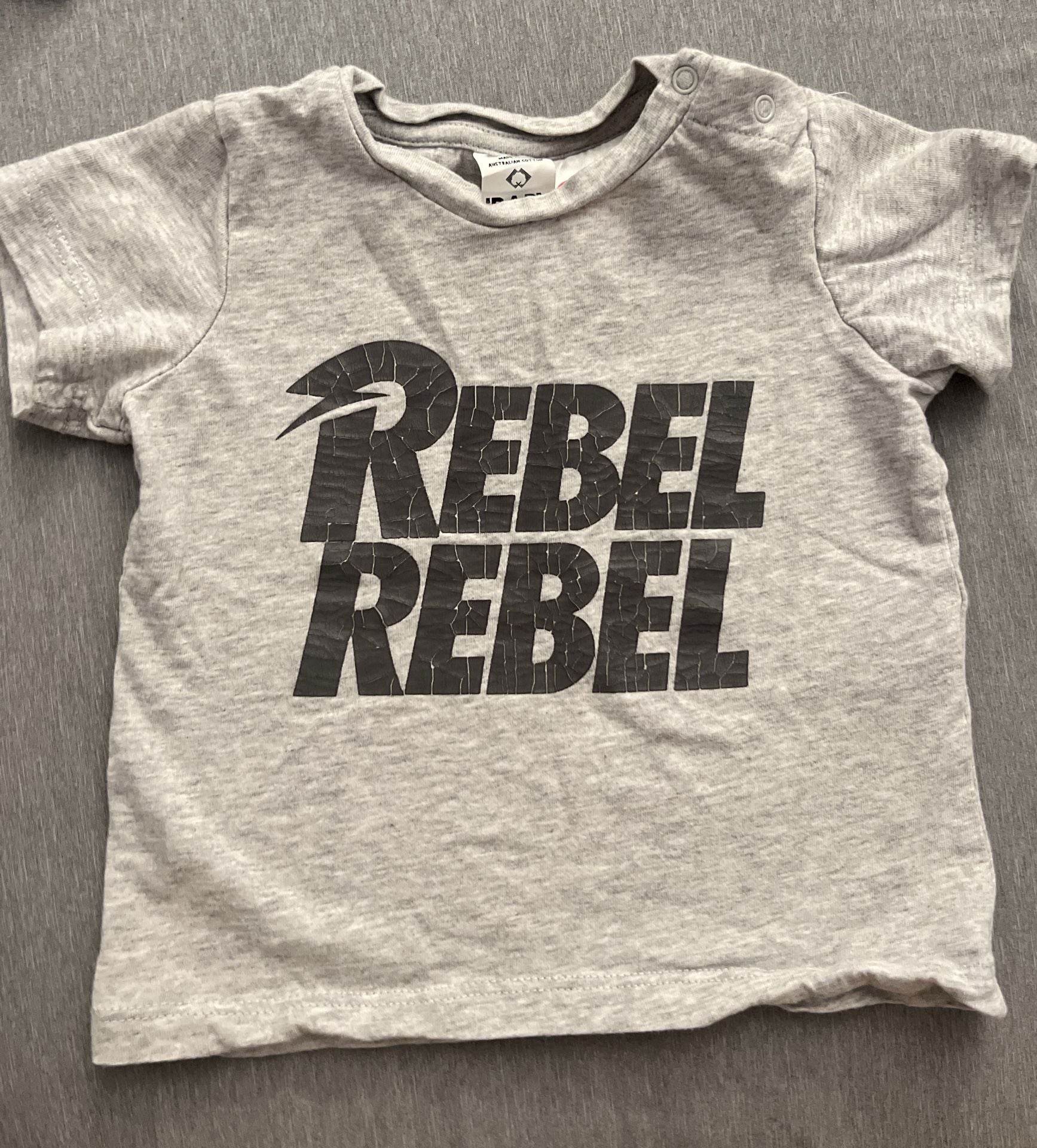 Cotton On David Bowie Rebel Rebel T-Shirt Size 6-12 Months Gray 2