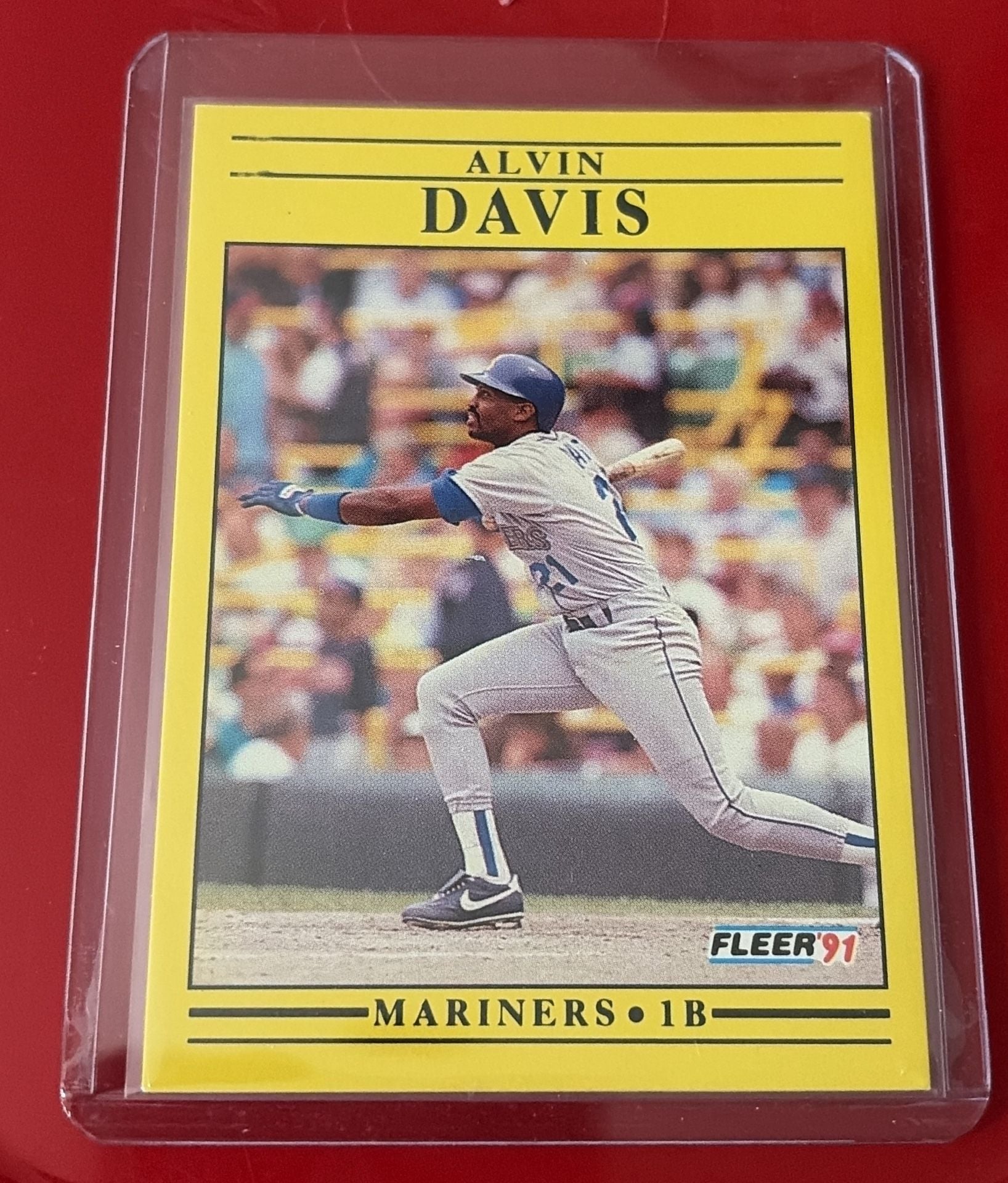 1991 Fleer Alvin Davis Seattle Mariners Baseball Card #449 1