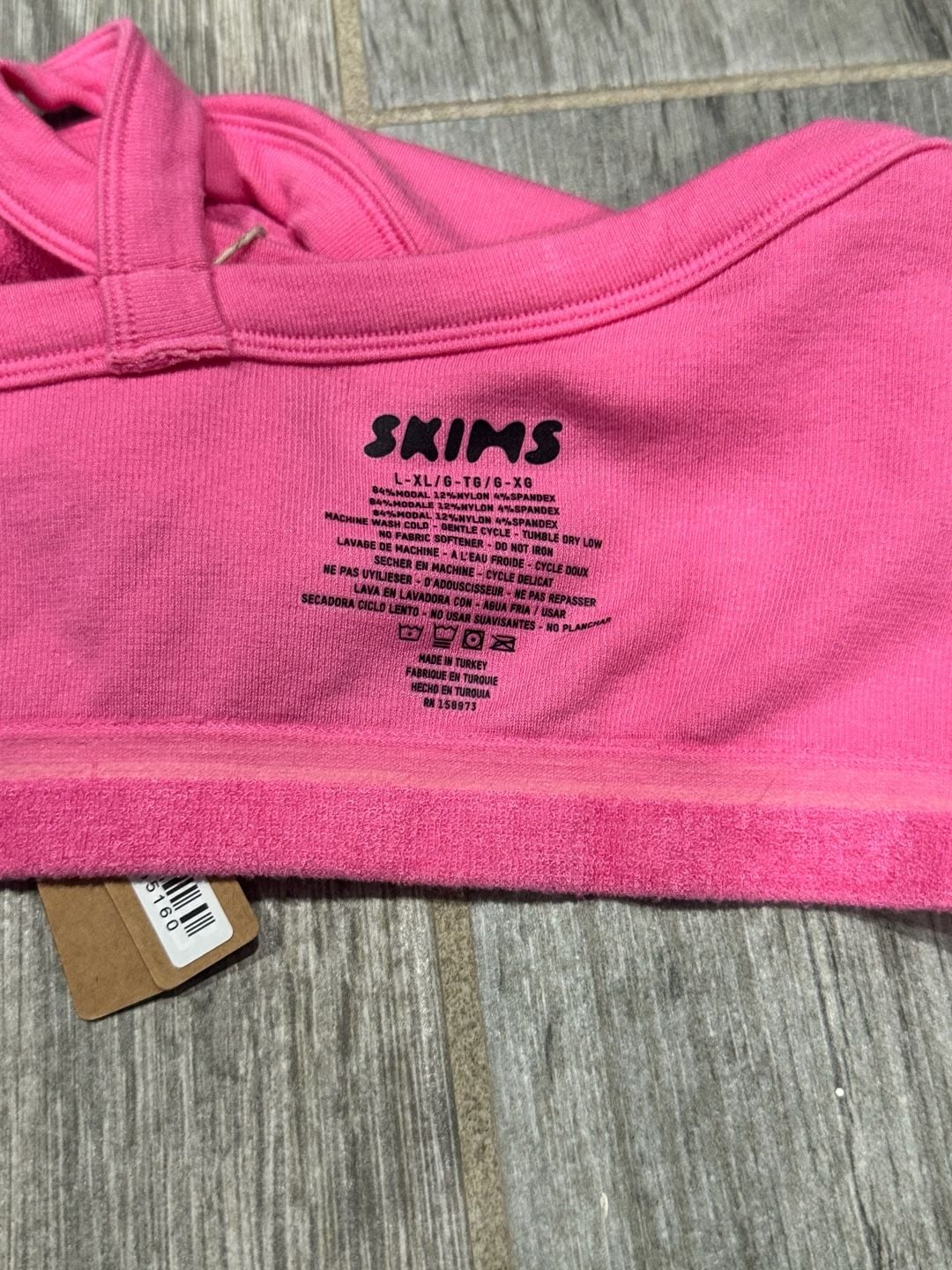 SKIMS Terry Bralette Size L-XL Pink Crop Top 3