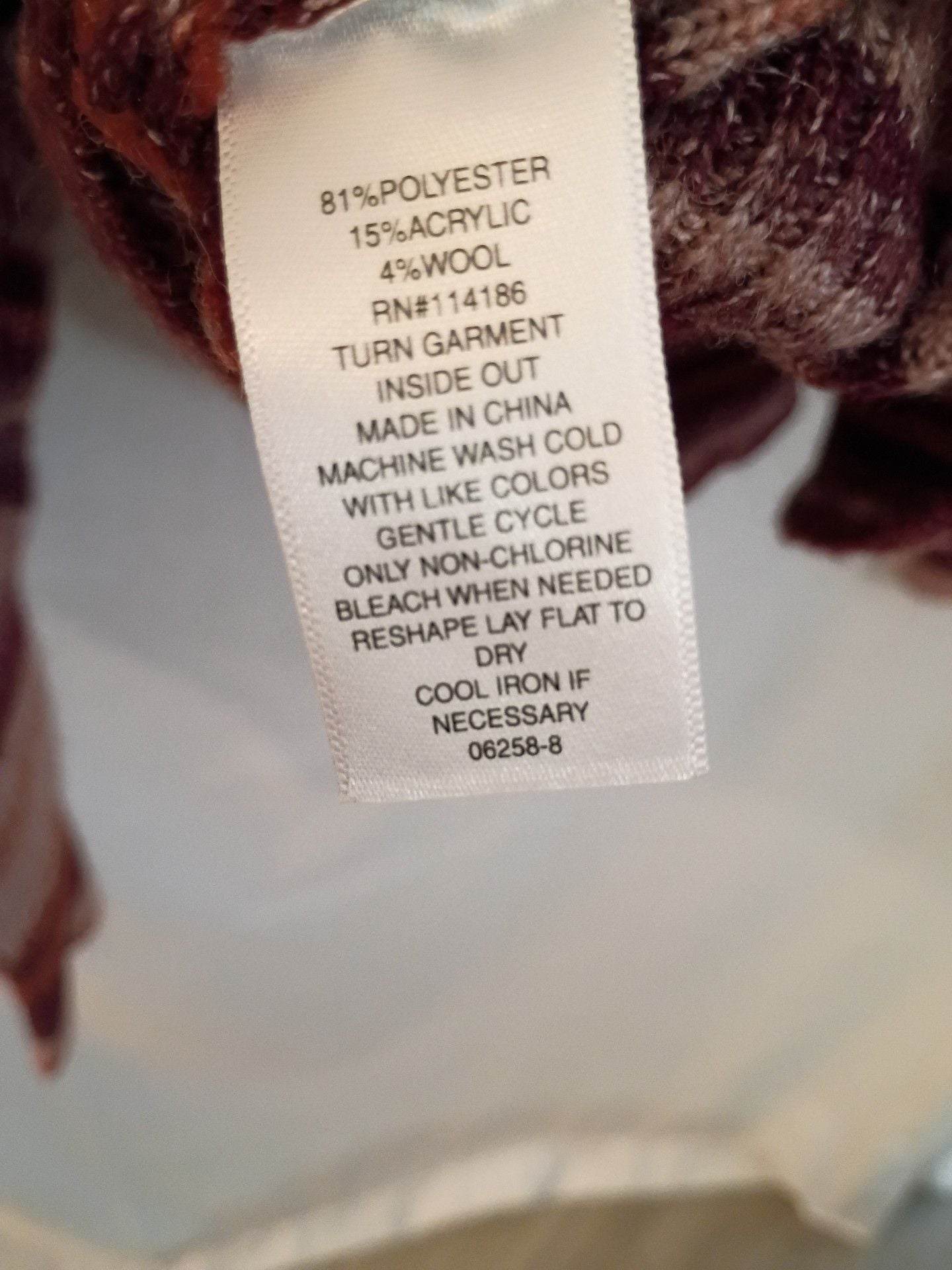 a.n.a Striped Knit Crewneck Sweater Maroon Pink 7
