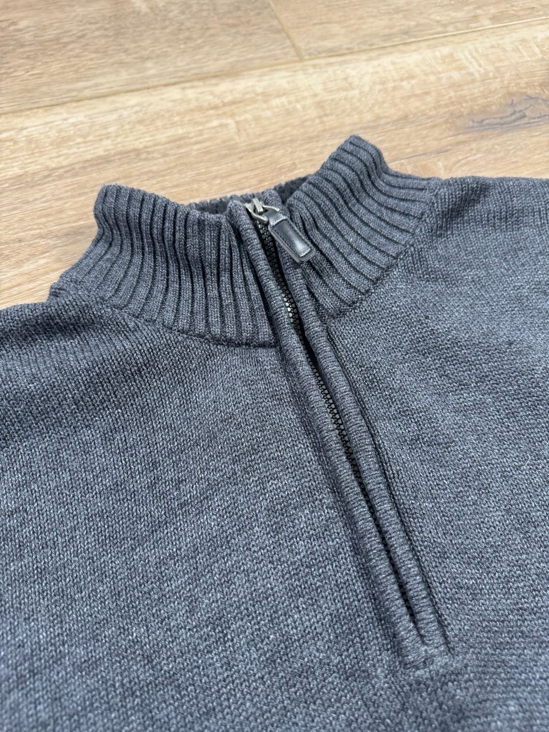 U.S. Polo Assn. Men’s Quarter Zip Sweater Sherpa Collar Dark Gray XL 8