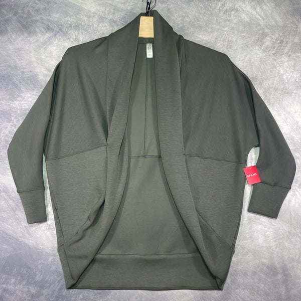 Spanx Airessentials Open Front Cardigan Size M/L Olive Green NWT