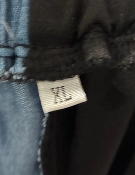 Two Tone Black Blue Split Leg Jogger Pants XL Colorblock 8