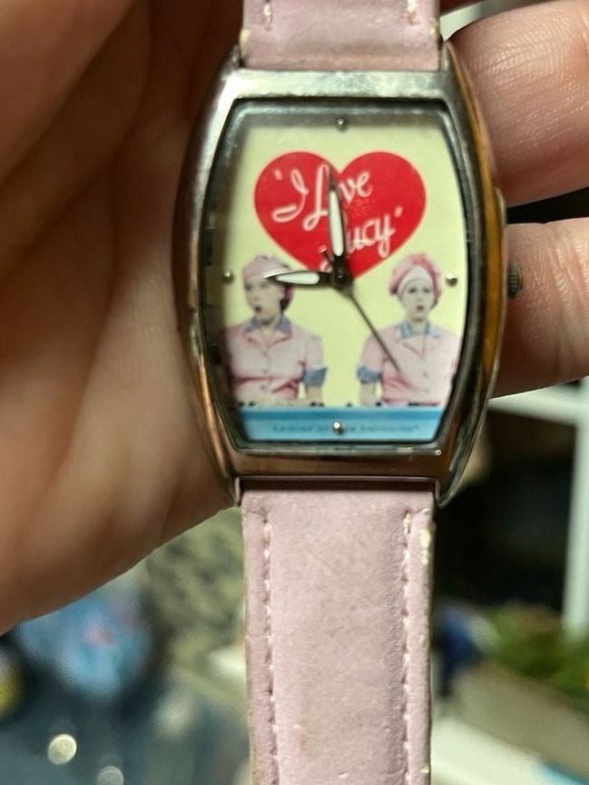 I Love Lucy Chocolate Factory Vintage Pink Leather Watch 3