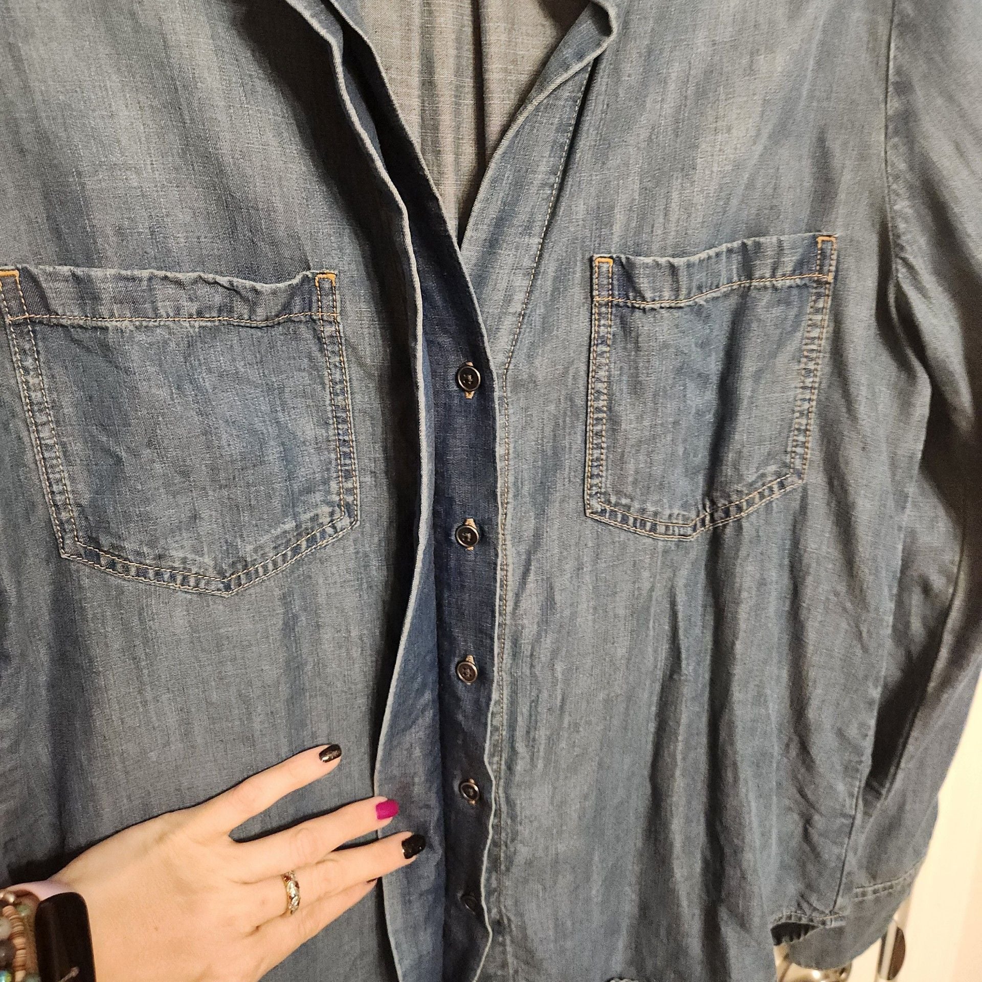 Cloth & Stone Denim Shirt Size M 4
