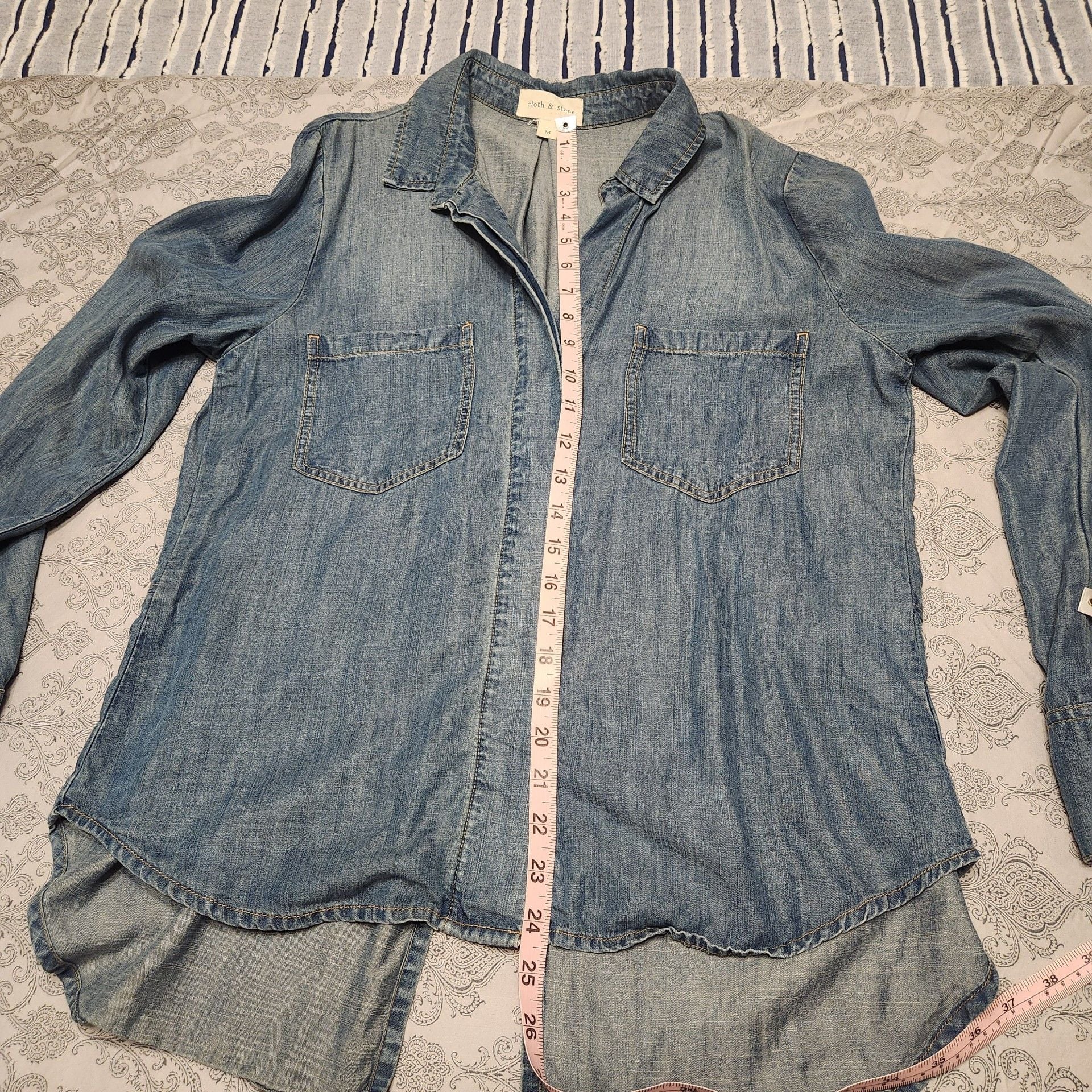 Cloth & Stone Denim Shirt Size M 9