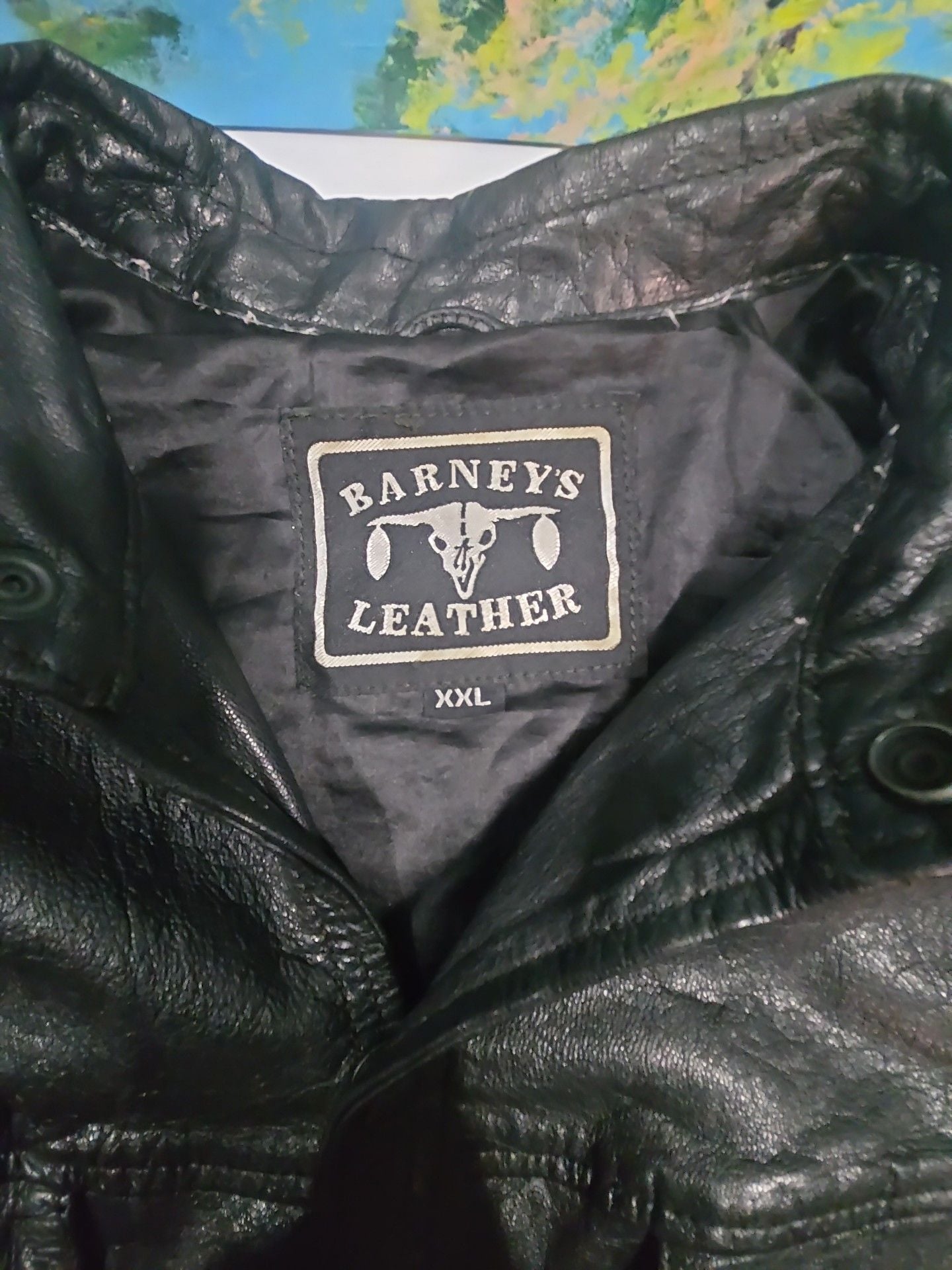 Barneys Vintage Leather Jacket Size XXL - Black Genuine Leather Snap 3