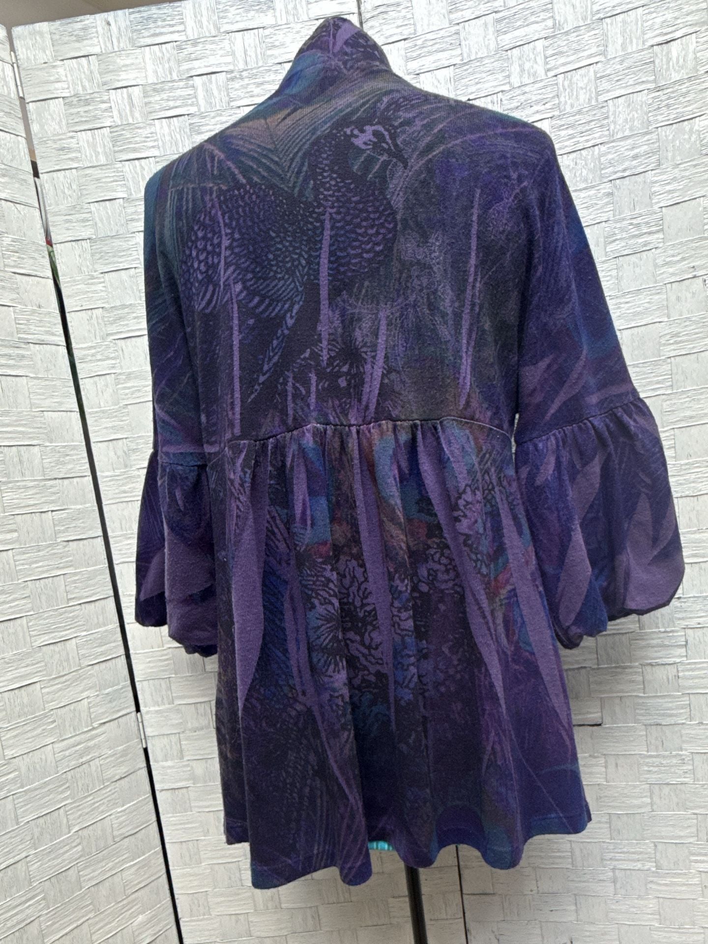 B.L.E.U. Kimono Jacket Size M Purple Rhinestone 3