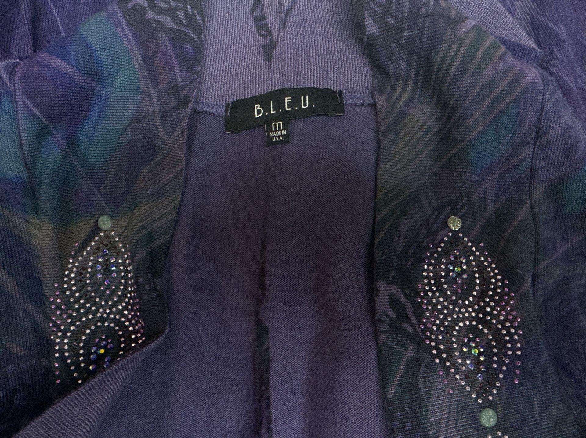 B.L.E.U. Kimono Jacket Size M Purple Rhinestone 4