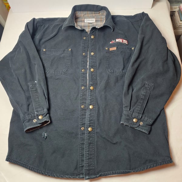 Carhartt black work jacket flannel lined Spring 1998 C 126839 size medium