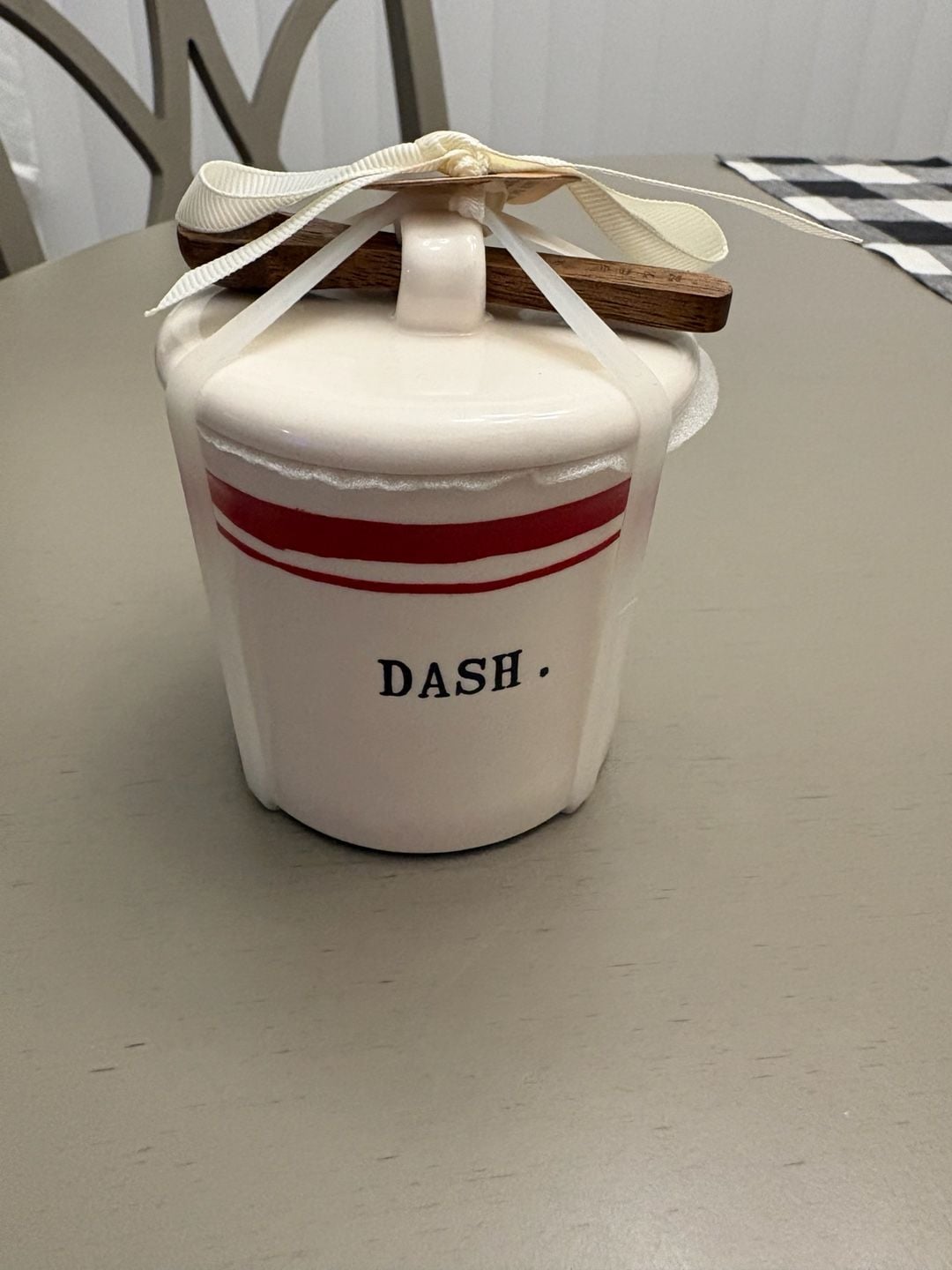 Rae Dunn Dash Salt Cellar Crock with Lid and Spoon 1