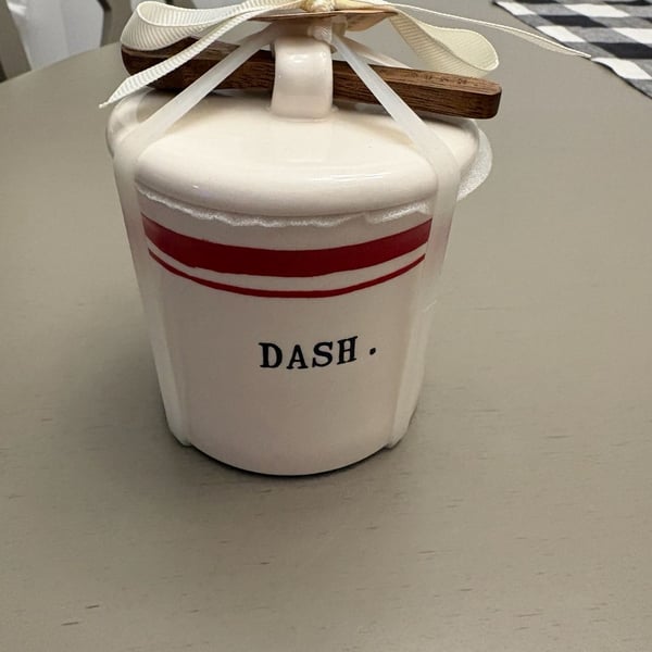 Rae Dunn Dash Salt Cellar Crock with Lid and Spoon
