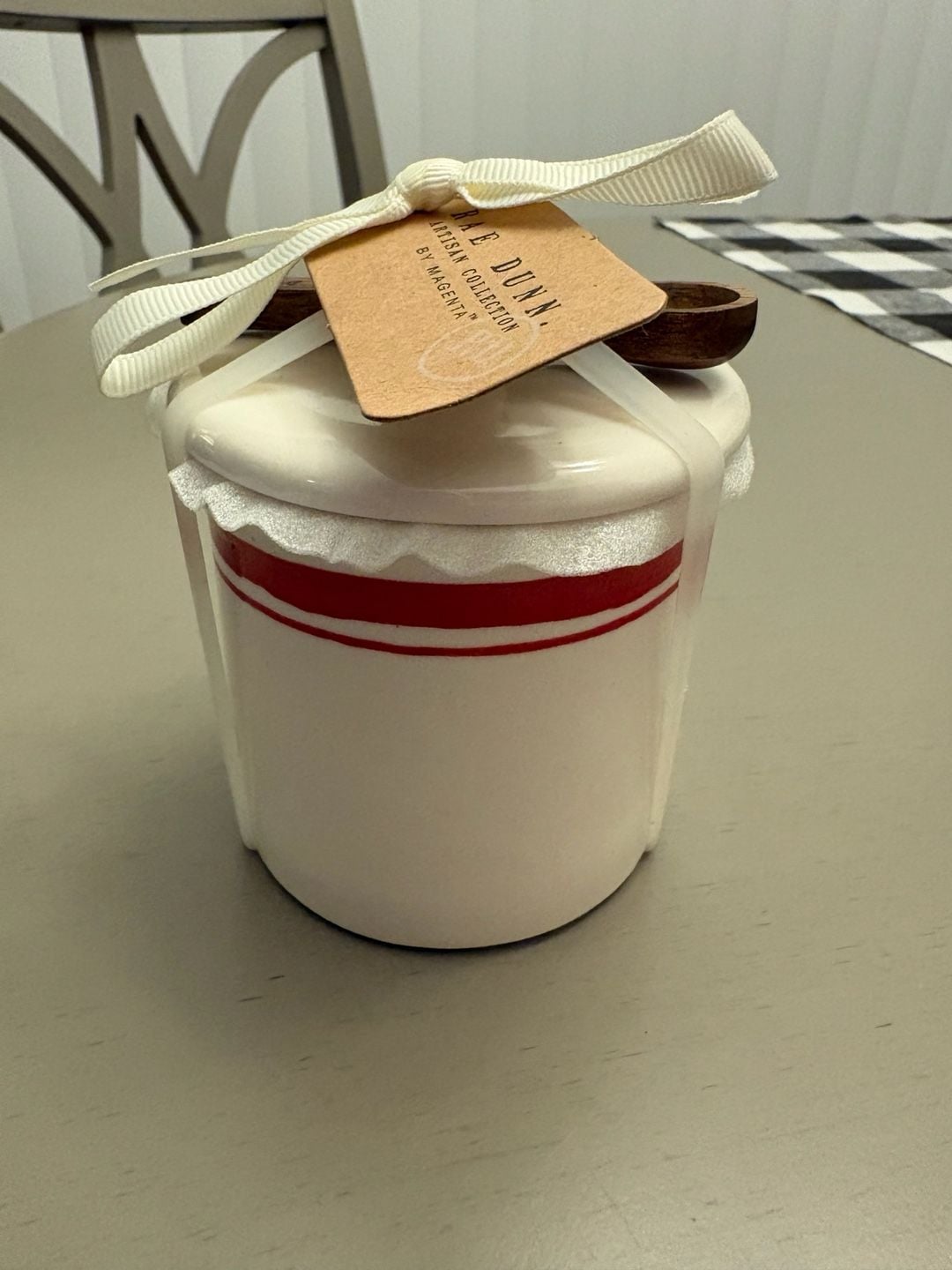 Rae Dunn Dash Salt Cellar Crock with Lid and Spoon 3
