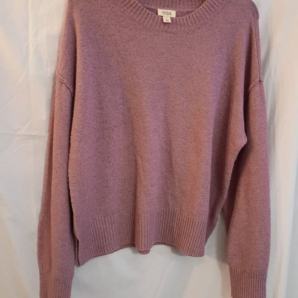 ana a new approach Sweater Size L Pink Crewneck Knit Long Sleeve Pullover