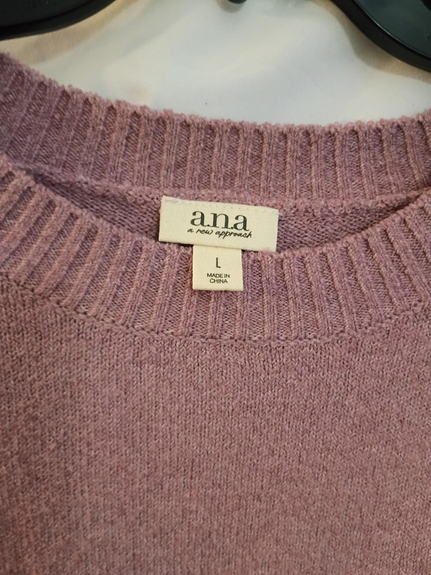 ana a new approach Sweater Size L Pink Crewneck Knit Long Sleeve Pullover 5