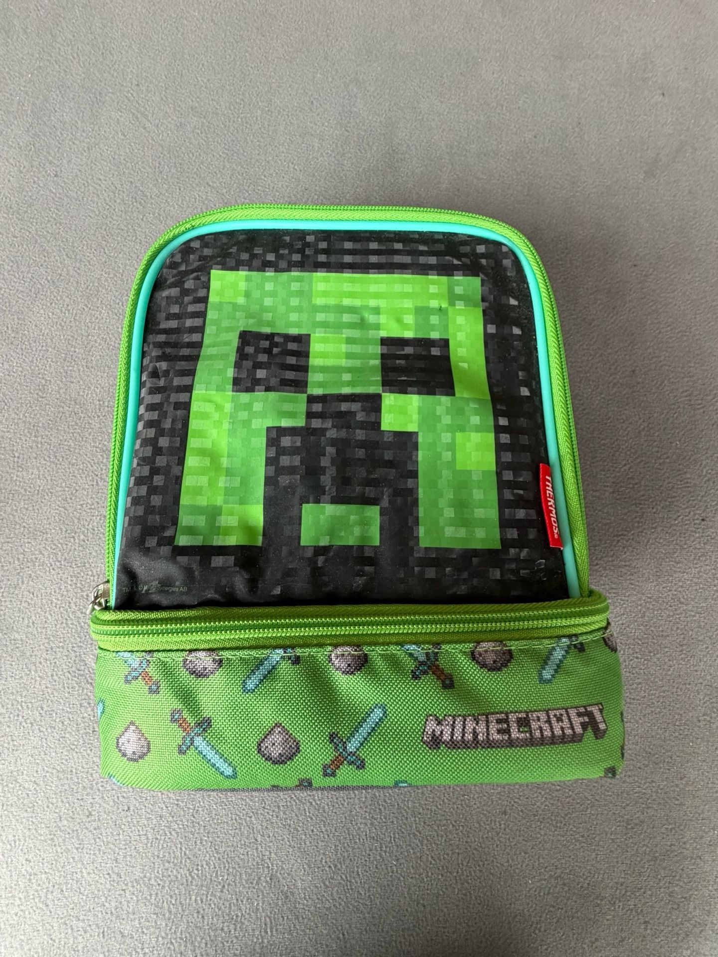 Thermos Minecraft Dual Compartment Lunch Box Creeper Green 1