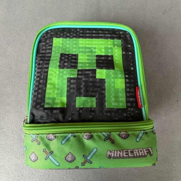 Thermos Minecraft Dual Compartment Lunch Box Creeper Green
