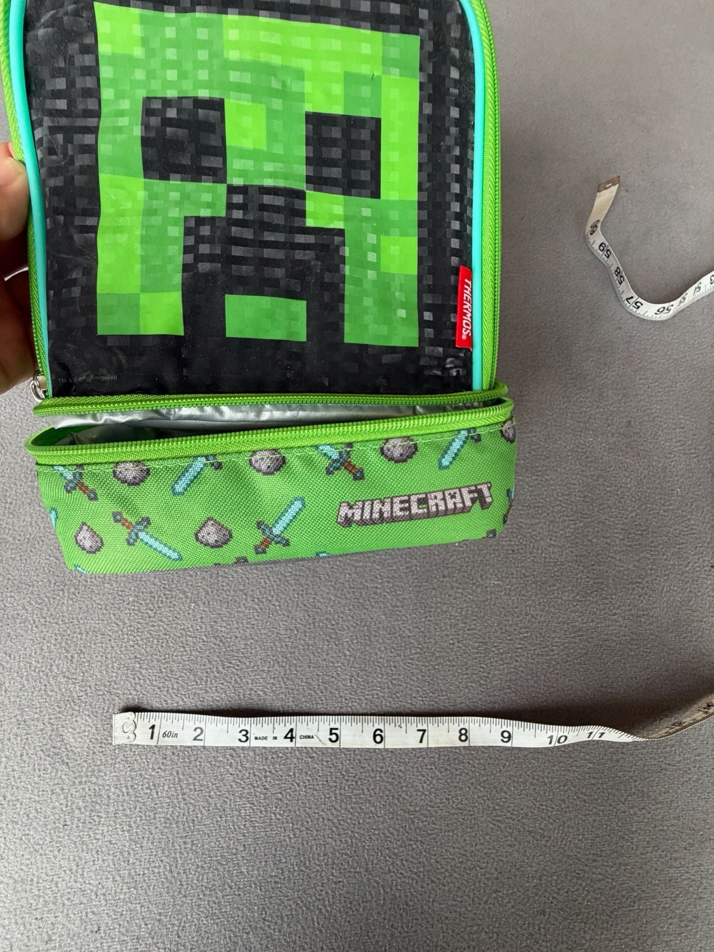 Thermos Minecraft Dual Compartment Lunch Box Creeper Green 5