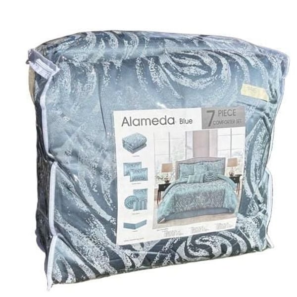 BNIP Nanshing 7pc Queen Alameda Floral Comforter Set Blush : ,