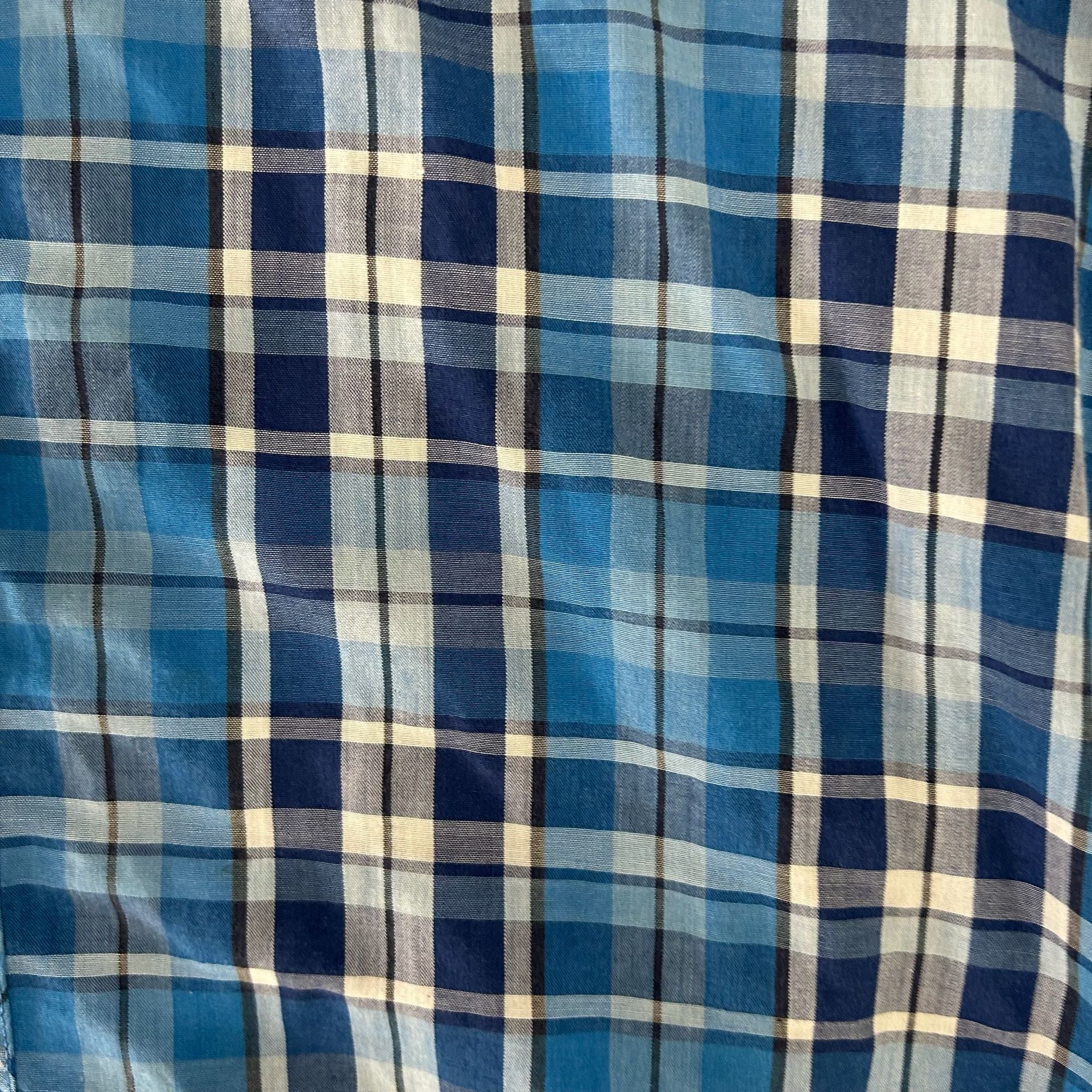 90’s Wrangler Men's Western Plaid Long Sleeve Shirt with Pearl Snap-on large 7