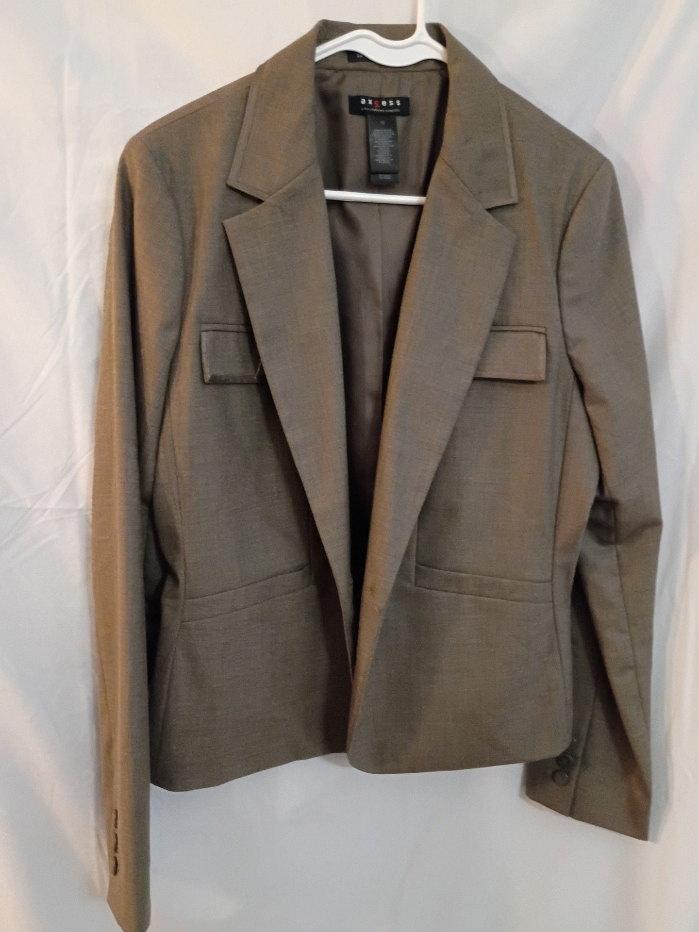 Axcess Blazer Size 12 Brown Pocket Detail Formal Workwear Jacket 2