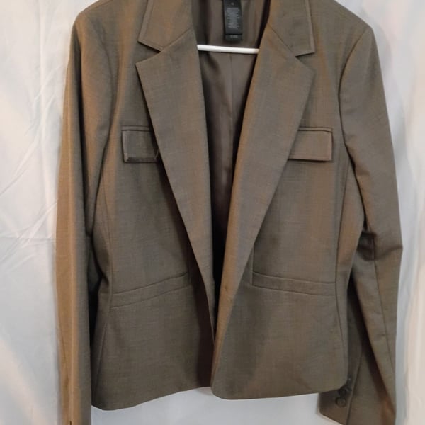 Axcess Blazer Size 12 Brown Pocket Detail Formal Workwear Jacket