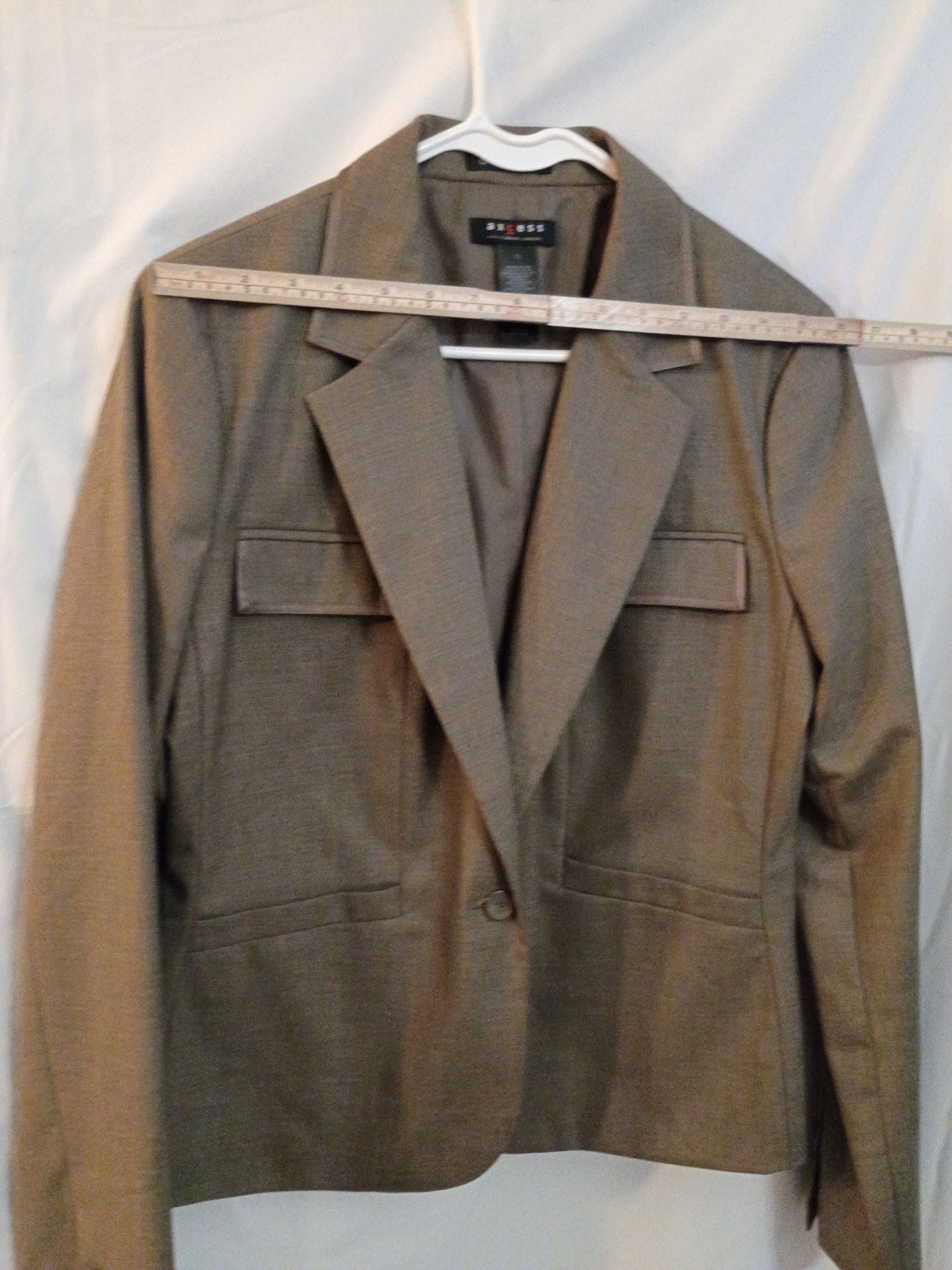 Axcess Blazer Size 12 Brown Pocket Detail Formal Workwear Jacket 7