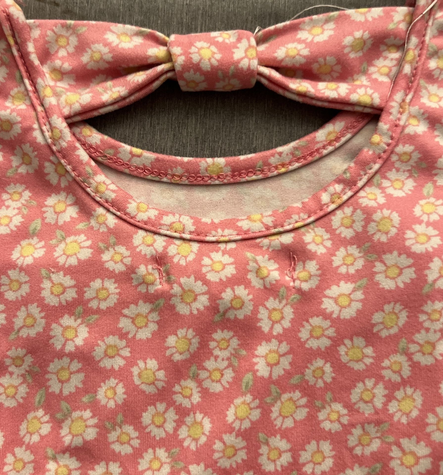 btween Dress Size 2T Pink Daisy Floral Back Bow Short Sleeve 3