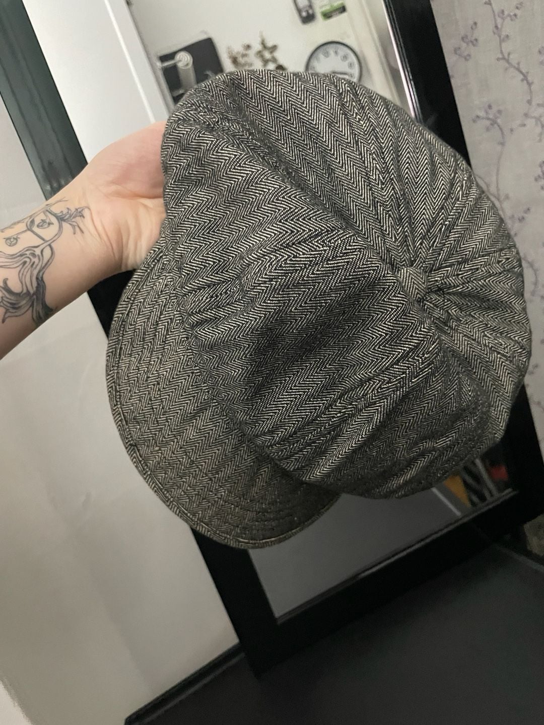 H&M Newsboy Cap Size S/M Herringbone Pattern 2