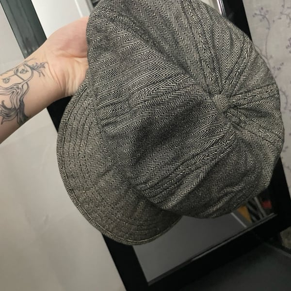 H&M Newsboy Cap Size S/M Herringbone Pattern