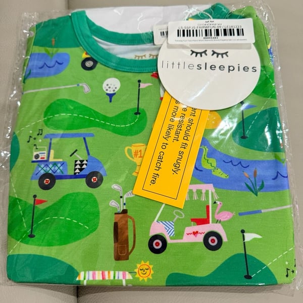 Little Sleepies Fairway Fun Two Piece Pajama Set Size 12-18 Months Golf Masters